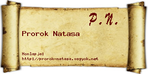 Prorok Natasa névjegykártya